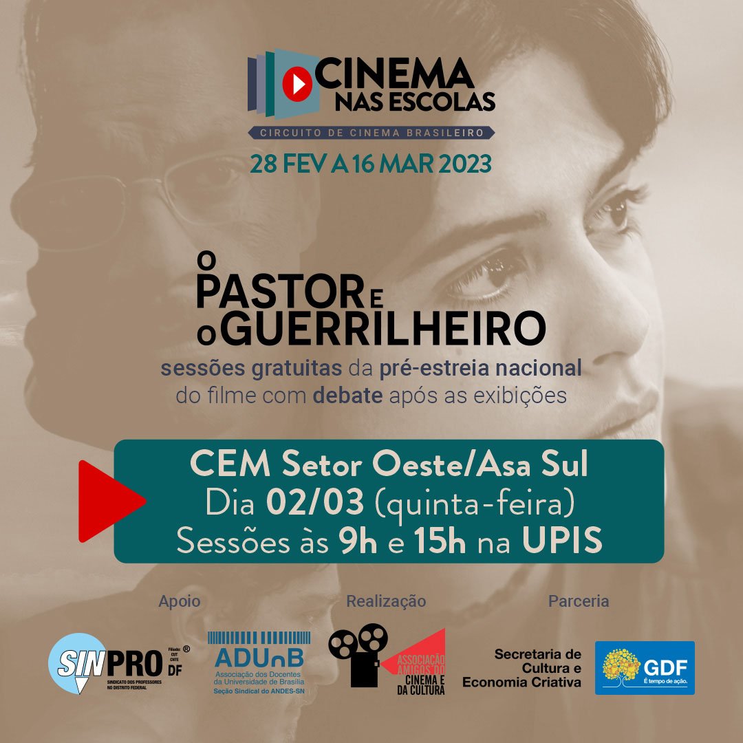 Dia 2 tem "Cinema nas Escolas" para o CEM Setor Oeste